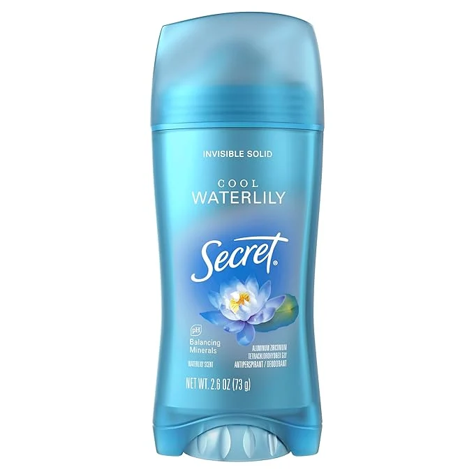 Fashionable Secret Invisible Solid Antiperspirant and Deodorant Waterlily Scent 2.6 oz Elegant