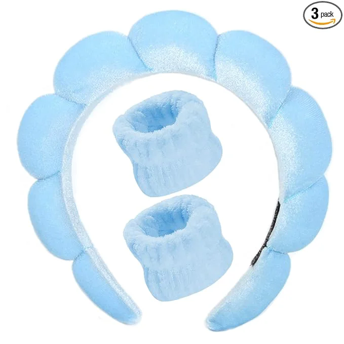 Modern Luckybear Spa Headband for Washing Face Velvet Makeup Headband Bubble Superior