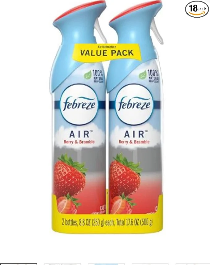 Reusable Febreze Air Odor-Eliminating Air Freshener Berry Bramble 2 Ct 8.8 Fl Oz Fine
