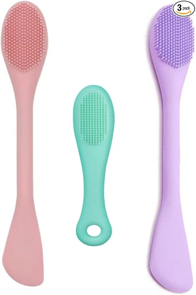 Trusted Premium Silicone Facial Cleansing Brush Combo 3pcs Mask Applicator and Detailed