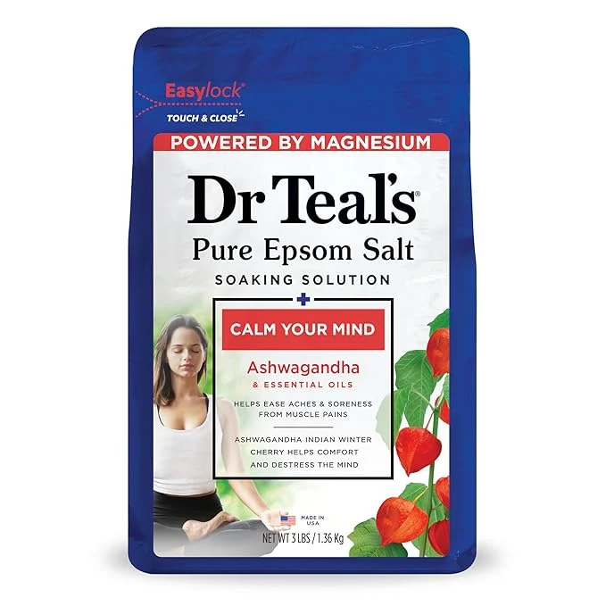 Functional Dr Teal’s Epsom Salt Magnesium Soak Ashwagandha Essential Oils 3 lbs Proven