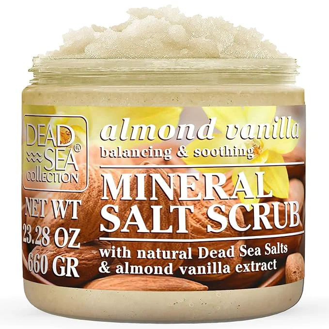 Environmentally Friendly Dead Sea Collection Almond Vanilla Salt Scrub – Exfoliating Body Scrub Responsible