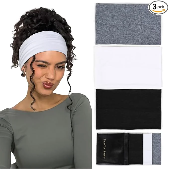 Efficient Huachi Wide Headbands Boho Elastic Non-Slip Thick Stretchy Headbands Refined