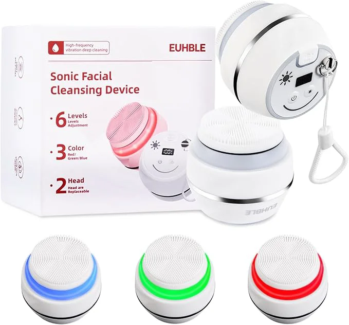 Organic Electric Facial Cleaner with 6 Modes 3 Light Effects Rechargeable Waterproof Genuine