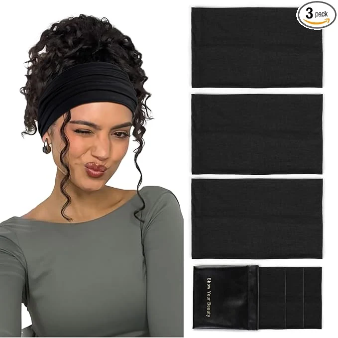 Fine Huachi Black Headbands for Women Wide Headbands for Women Non Slip Thick Womens Carefully Designed