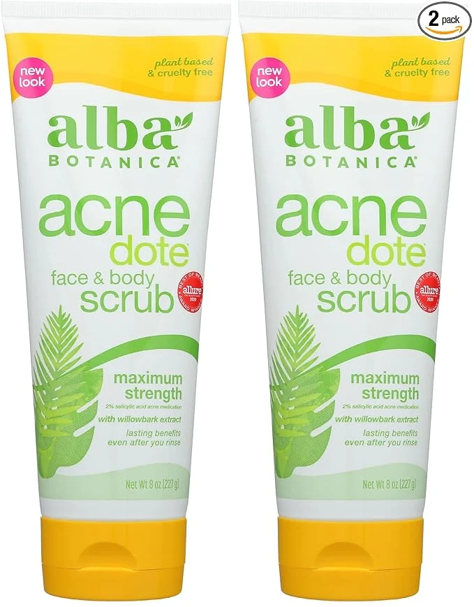 Eco-Friendly Alba Botanica Acnedote Maximum Strength Face Body Scrub 8 Oz High-Quality