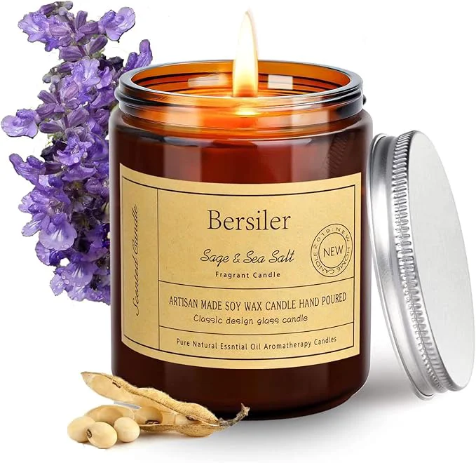 Responsible Aromatherapy Candles Scented Candles 7 OZ Sage Sea Salt Candles Stress Elite