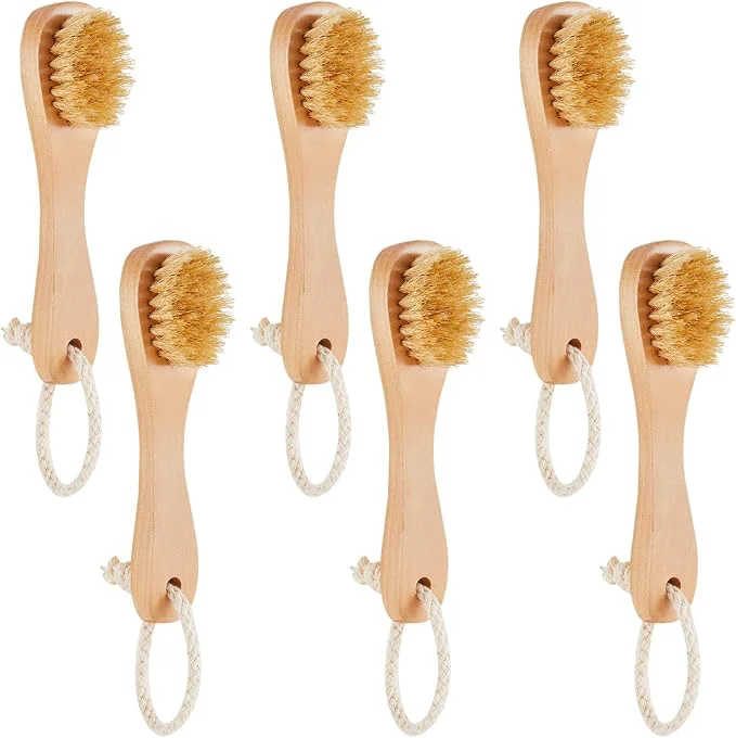 Fine Nuanchu 6 Pcs Wooden Face Cleaning Brush Facial Exfoliator Brush Dry Scrubber Specialty
