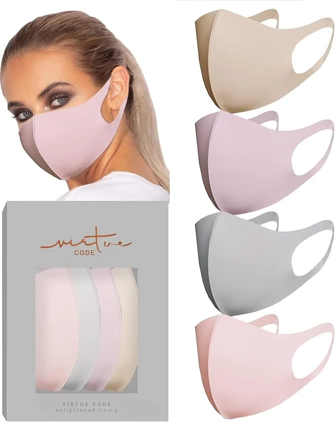 Smooth Virtue Code Second Skin Cloth Face Mask Pack. 4 Buttery Soft Masks Washable Proven