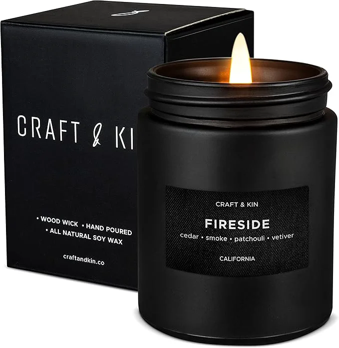Exceptional Craft Kin Premium Smoky Fireside Candle Scented Candles Superior