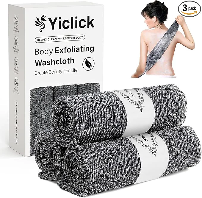 Versatile Yiclick Exfoliating Washcloth Towel Japanese Exfoliating Bath Wash Cloth Breathable