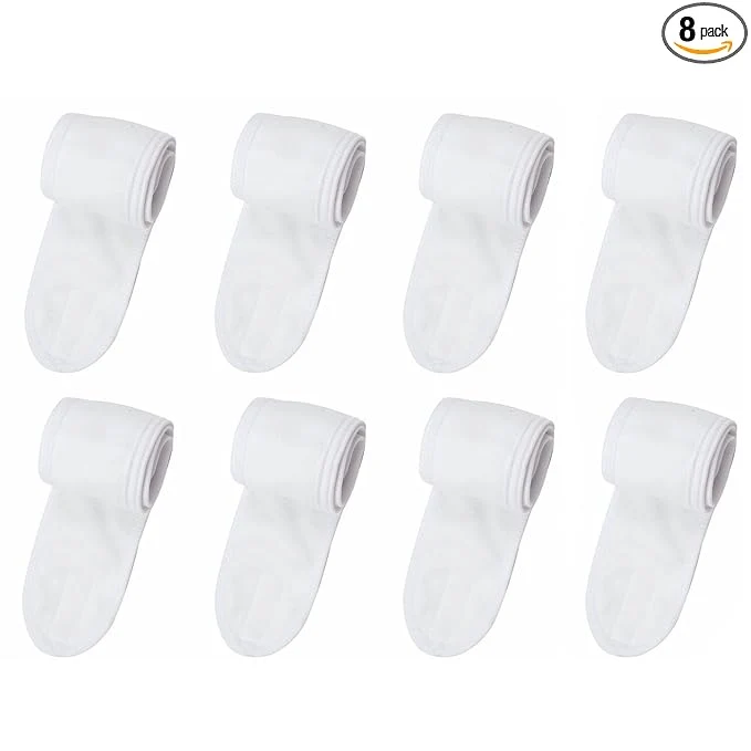 Comfortable 8 Pack Spa Facial Headband Whaline Head Wrap Terry Cloth Headband Stretch Towel Functional