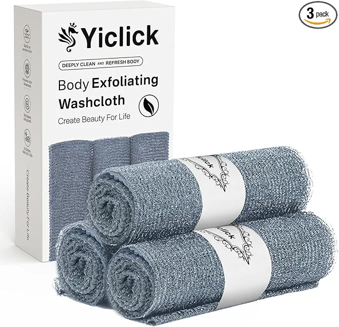 Green Yiclick Exfoliating Washcloth Towel Japanese Exfoliating Wash Cloth Korean Smooth
