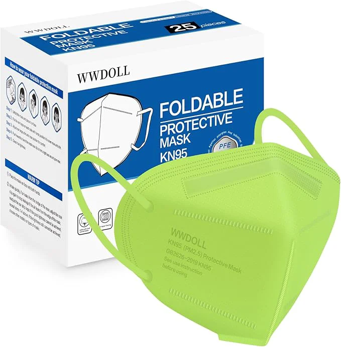 Recyclable WWDOLL KN95 Face Mask 25 Pack 5-Layers Breathable Disposable KN95 Masks Sophisticated