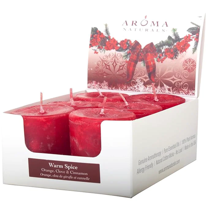 Premium Material Aroma Naturals Votive Candles Essential Oil Peace Ruby Holiday Refined