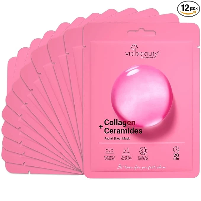 Top-Quality VIABEAUTY 12 Pack of Collagen Face Mask Eco-Friendly