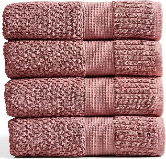 Contemporary NY Loft Cotton Bath Towel 4 Pack Super Soft Absorbent Quick-Dry Bath High-End