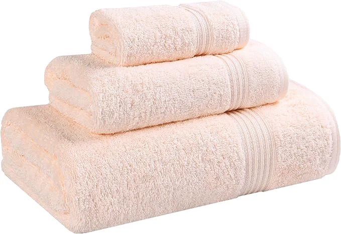 Fine Crafted Superior Egyptian Cotton 3-Piece Towel Set Basic Towels Exceptional