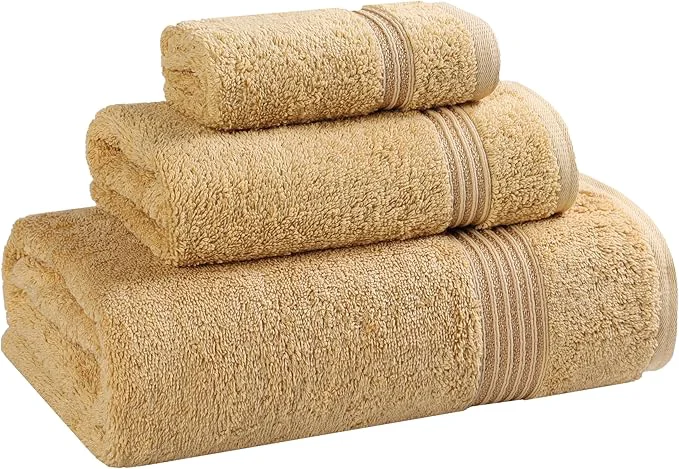 Fast Superior Egyptian Cotton 3-Piece Towel Set Basic Towels Modern