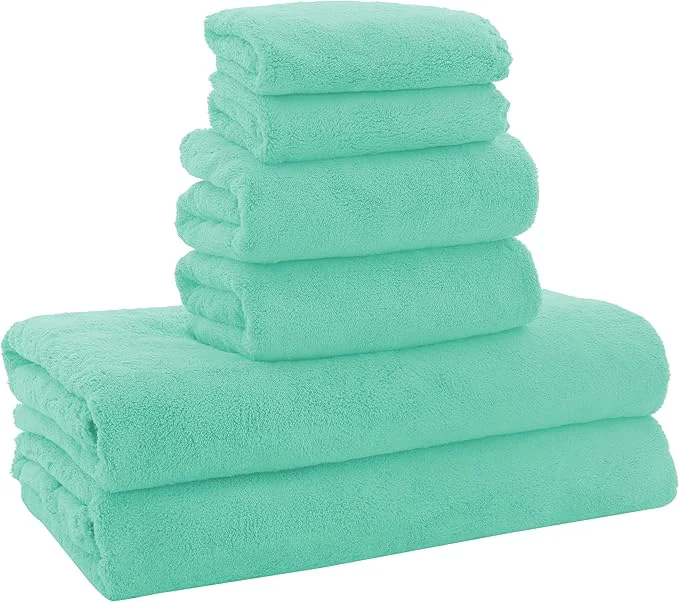 Reusable MOONQUEEN Ultra Soft Microfiber Coral Velvet Towel Set Long-Lasting