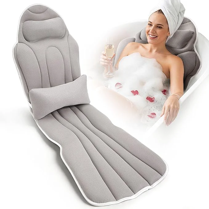Innovative Full Body Bath Pillow for Bathtub Thick 5D Air Mesh Luxury Spa Tub Cushion High-Grade
