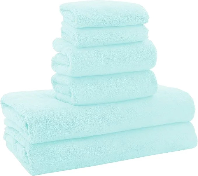 Reusable MOONQUEEN Ultra Soft Towel Set-Quick Drying-2 Bath Towels 2 Hand Towels 2 Specialty