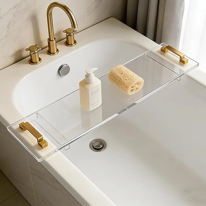 Trendy 1CM Thick Clear Acrylic Bathtub Caddy Convenient