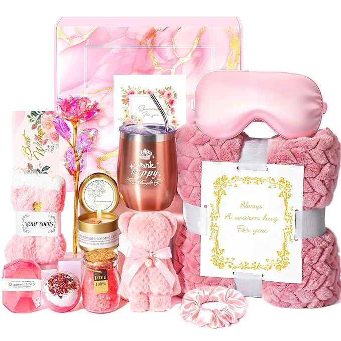Quality Birthday Gifts Basket for Women Mom Her Sister Grandma Get Well Self Care Gift Easy-to-Use