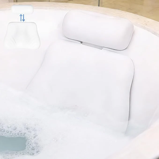 Long-Lasting 4D Silicone Bath Pillow for Tub Upgraded Adjustable Bathtub Pillow Head Neck Prestigious