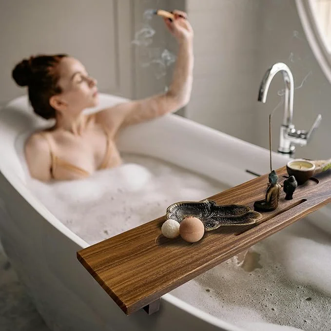 Reliable Walnut Bathtub Tray Luxury Bath Tray Functional