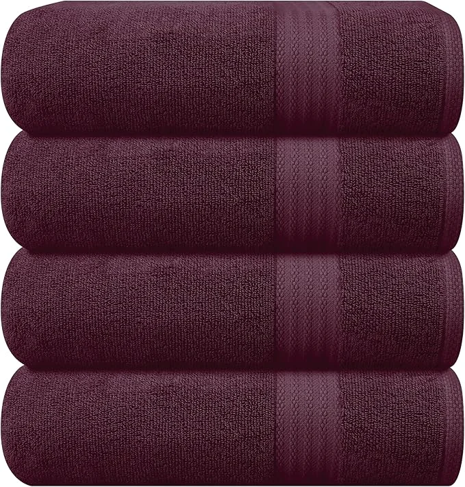 Superior GLAMBURG Premium Cotton 4 Pack Bath Towel Set Fashionable