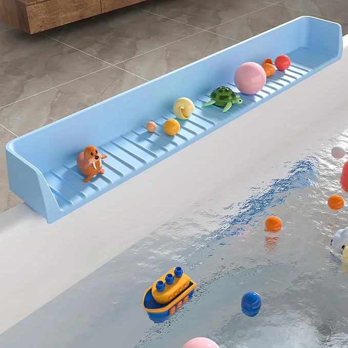 Next-Generation Splash Guard for Bathtub Kids Longer Silicone Bathtub Water Guard Toy Tray Versatile