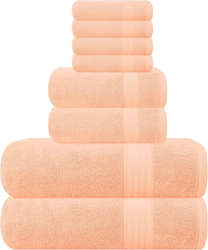 Solid GLAMBURG Ultra Soft 8-Piece Towel Set Next-Generation
