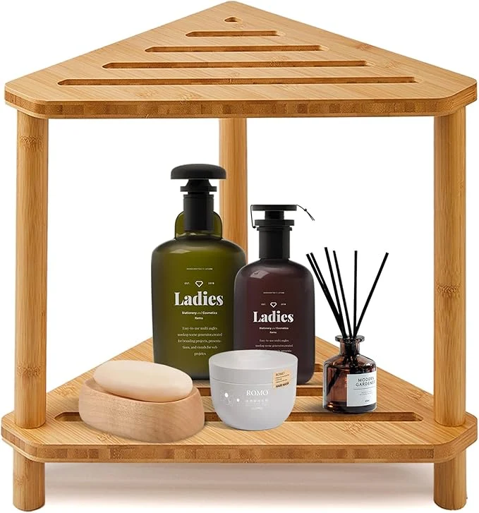 Consistent Bamboo Corner Shower Stool 2-Tier Waterproof Shower Stool Quality