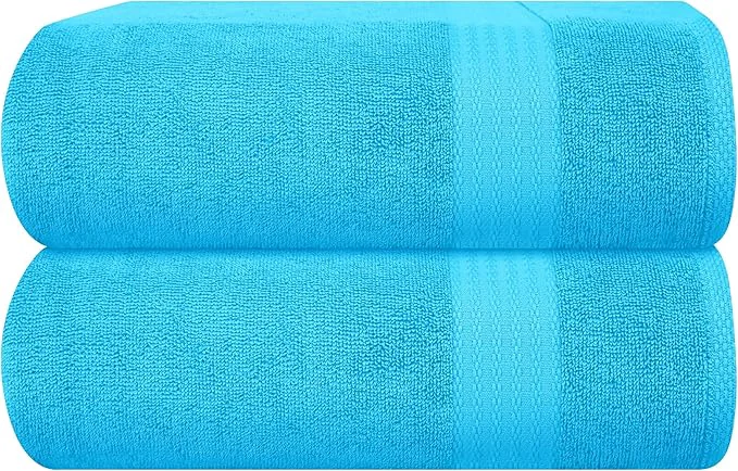 First-Class GLAMBURG Premium Cotton Oversized 2 Pack Bath Sheet 35×70- Pure Cotton Excellent