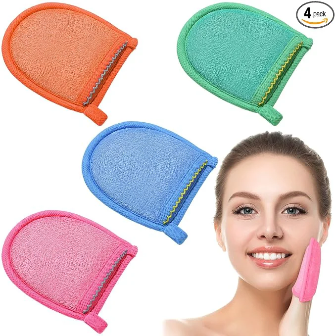 Easy-to-Use Frienda 4 Pcs Exfoliating Gloves Facial Scrub Mitts Exfoliator Scrubber Fast