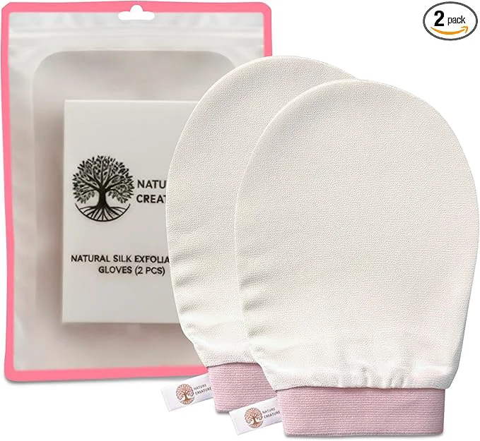 Smart Vegan Silk Exfoliating Gloves Set – Korean Spa Body Scrubber Mitt Quality