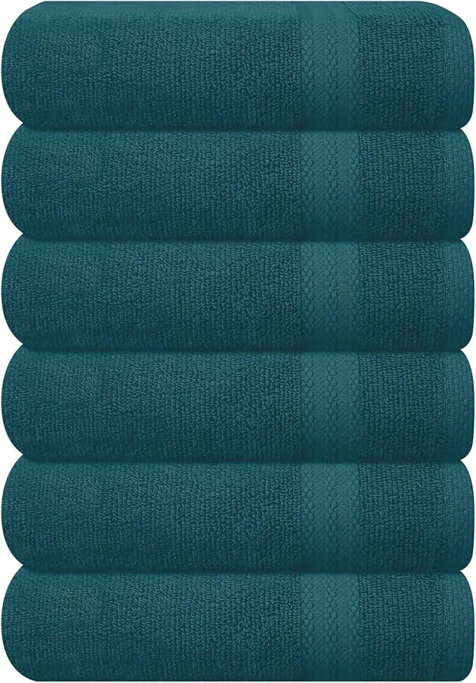 Sustainable GLAMBURG Ultra Soft 6-Piece Hand Towel Set 16×28- Ringspun Cotton World-Class