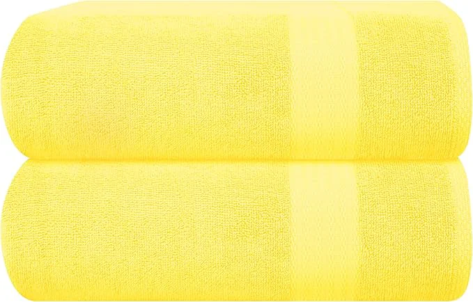 Crafted GLAMBURG Premium Cotton Oversized 2 Pack Bath Sheet 35×70- Pure Cotton Comfortable