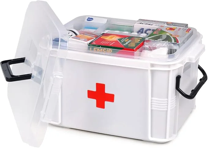 Refined HEY FOLY 15qt White Medicine Organizer Storage Box High-Performance