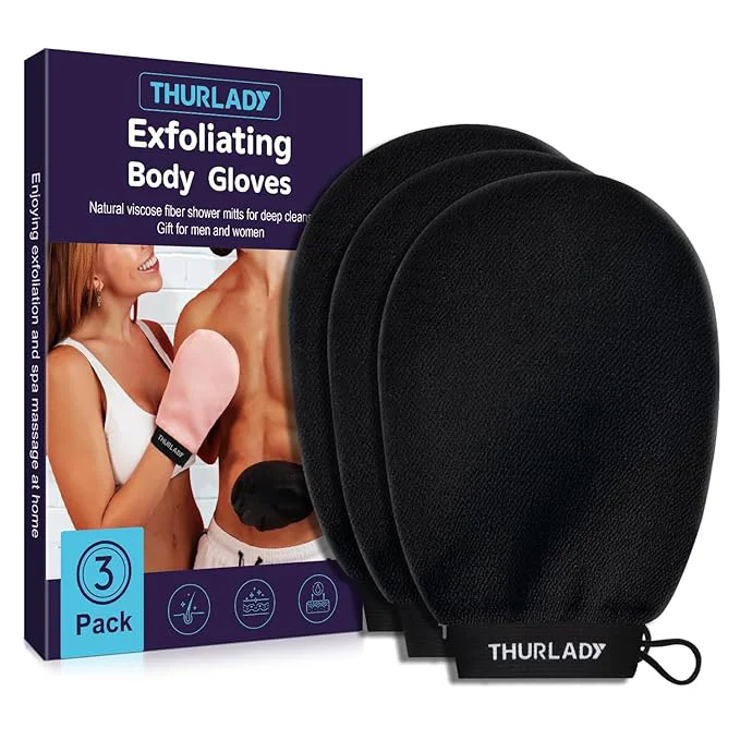 Durable Exfoliating Glove Korean Exfoliating Mitt Body Scrubber Exfoliator 3 Pack Luxury