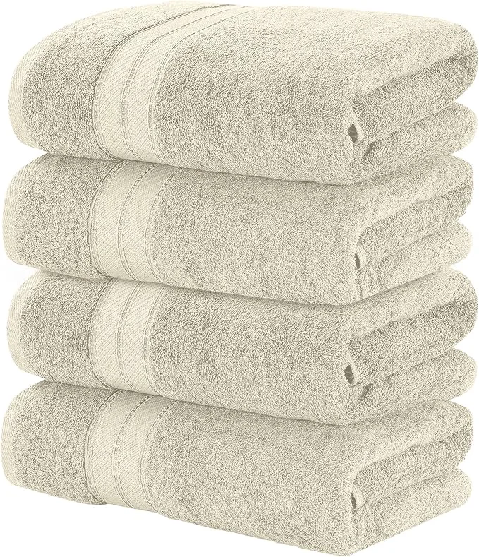 Authentic Modern Threads 4-Pack SpunLoft Bath Towel Sand 30×54 Easy-to-Use