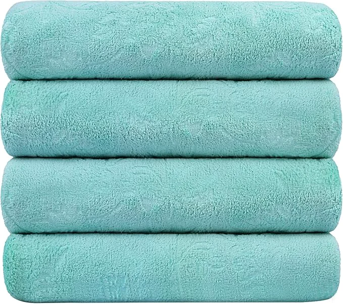 World-Class JML Microfiber Bath Towels Bath Towel 4 Pack Super Absortbent and Fast Drying Traditional