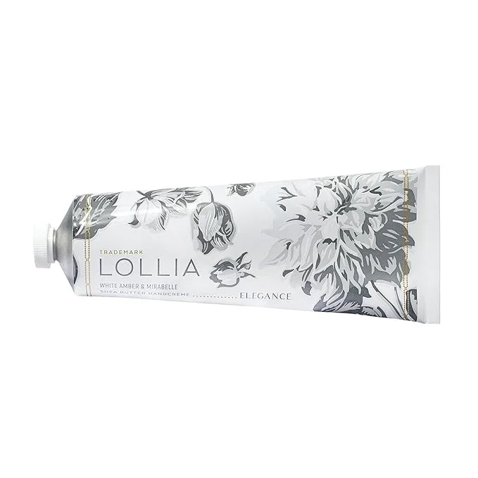 Crafted LOLLIA Elegance Handcreme 4 oz. – White Amber Mirabelle – Scented Hand Cream Unique