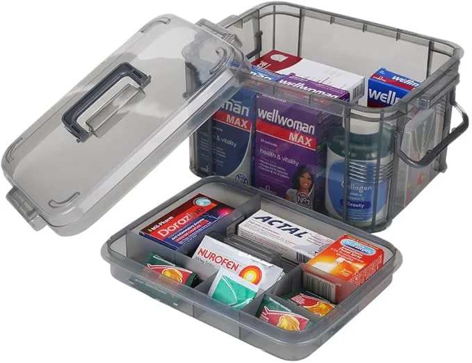 Reusable HEY FOLY 15qt Medicine Organizer Storage Box Elegant