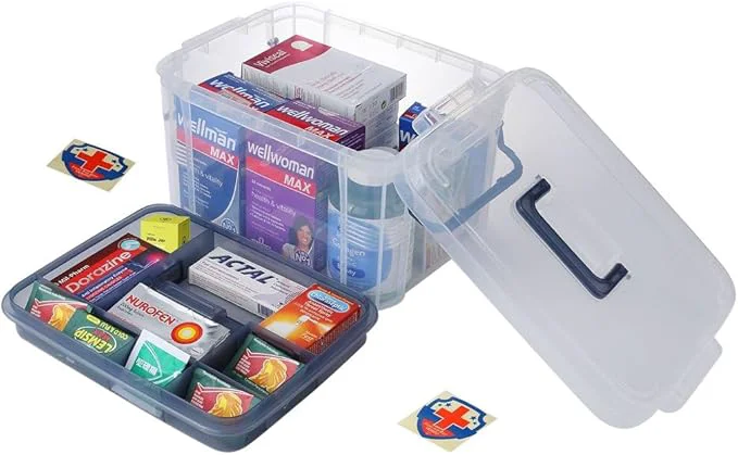 Environmentally Friendly HEY FOLY 15qt Blue Medicine Organizer Storage Box Minimalist