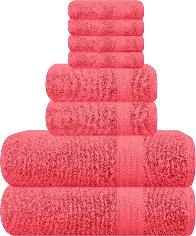 Consistent GLAMBURG Ultra Soft 8-Piece Towel Set Smart