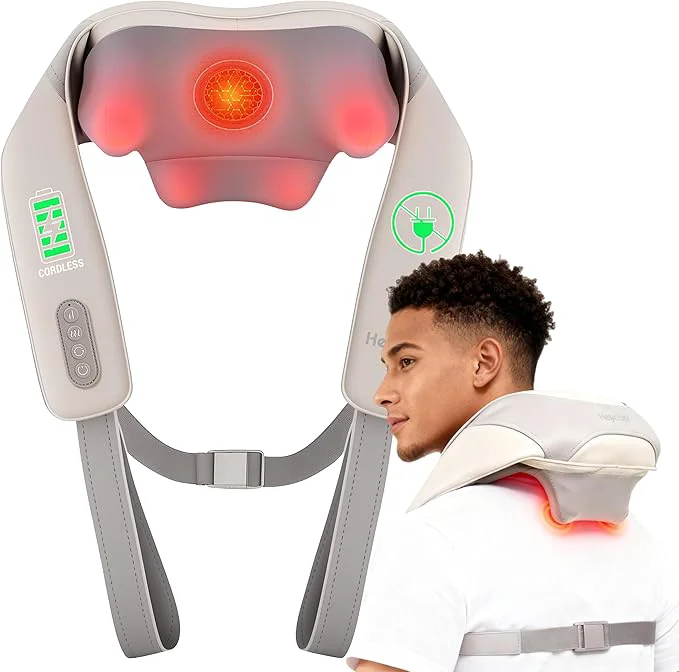 Innovative Heycool Cordless Neck and Shoulder Massager Graphene Heating Upgraded Shiatsu Consistent