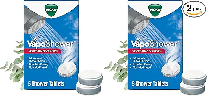 Next-Generation Vicks VapoShower Shower Tablet Shower Bomb Aromatherapy Vapors Eucaplytus Fine Crafted