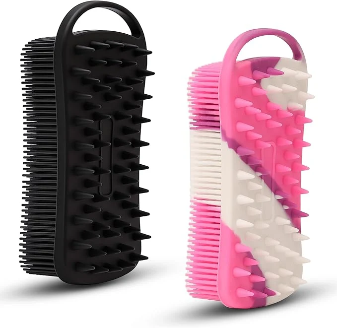 Expertly Made 2 PC Silicone Body Scrubber 2 in 1 Exfoliating Shower Bath Scrubber Soft Fine Crafted